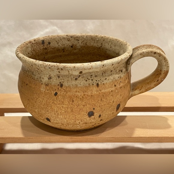 Artisan Signed Hand Crafted Rustic Brown Ceramic Mug. - Picture 1 of 10